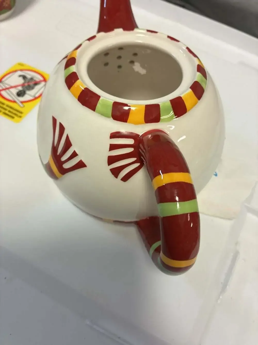 Pier 1 Imports Jolly Holiday Snowman Ceramic Teapot